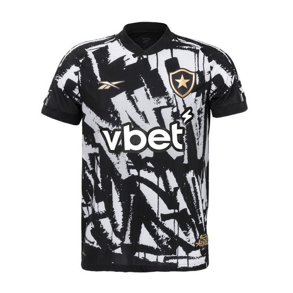Camisa Botafogo Home 25/26 Reebok Torcedor Masculina - Branco e Preto