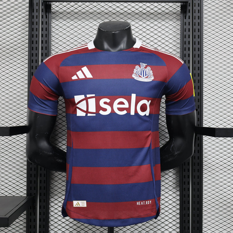 Camisa Newcastle Away 2024/25 Jogador Adidas Masculino com Patch- Azul e Grená