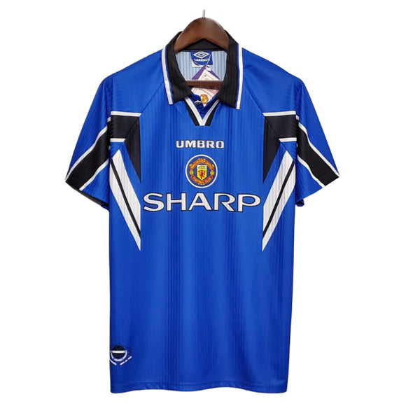 Camisa Retrô Manchester United Away 1996/97 Masculino Umbro - Azul