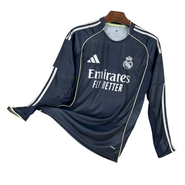 Camisa Real Madrid  Manga Longa 25/26 Away Adidas Masculino Torcedor