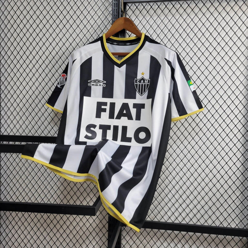 Camisa Atlético Mineiro Home Retrô 2003 Preta e Branca - Umbro