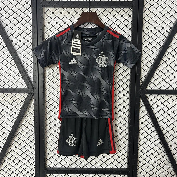 Kit Infantil Flamengo 24/25 Third Adidas - Preta