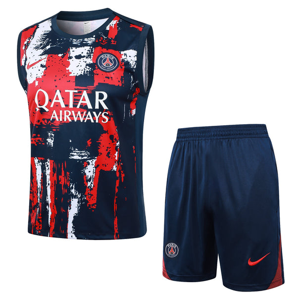 Conjunto Regata Paris Saint Germain 2024/25 - Azul e Vermelha