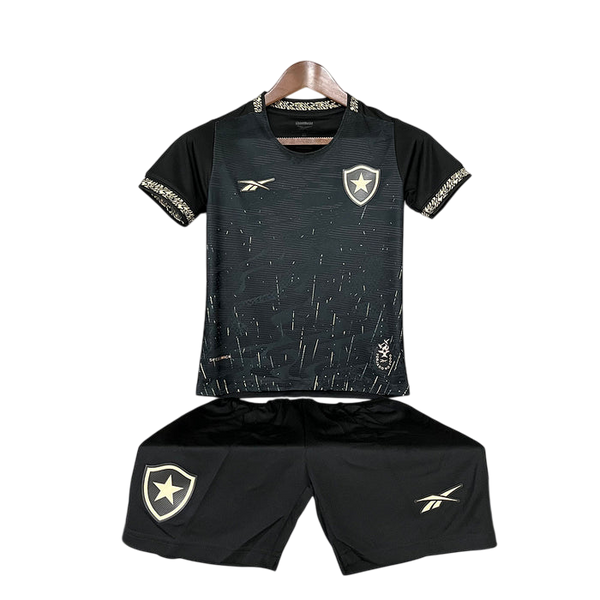 Kit Infantil Botafogo Away 24/25 - Rebook - Preto e Dourado