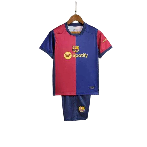 Conjunto Infantil Barcelona 24/25 Home Nike - Azul e Grená