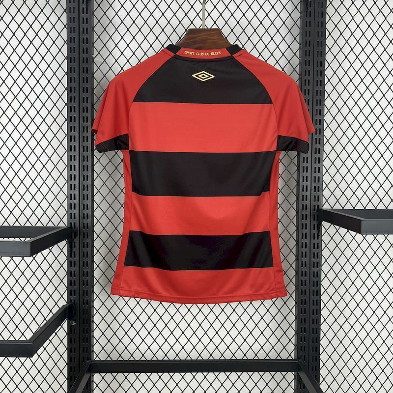 Camisa Sport Home 25/26 Umbro Torcedor Feminina - Preto e Vermelho