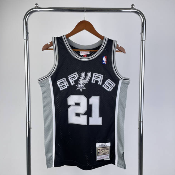 Camisa NBA Spurs Duncan 21 - Preta