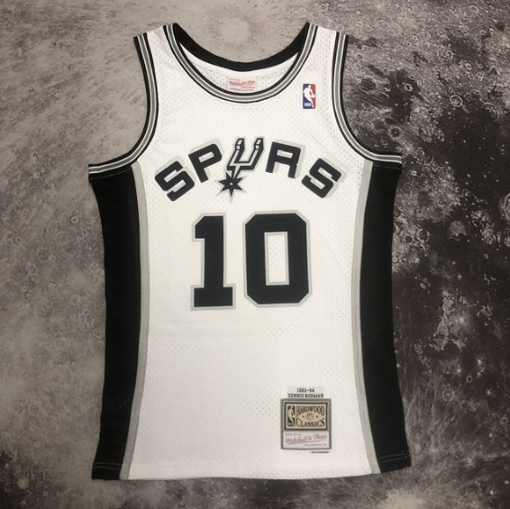 Camisa NBA Spurs Rodman 10 - Branca