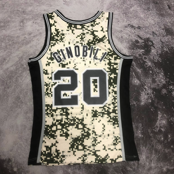 Camisa NBA Spurs Ginobili 20 - Bege