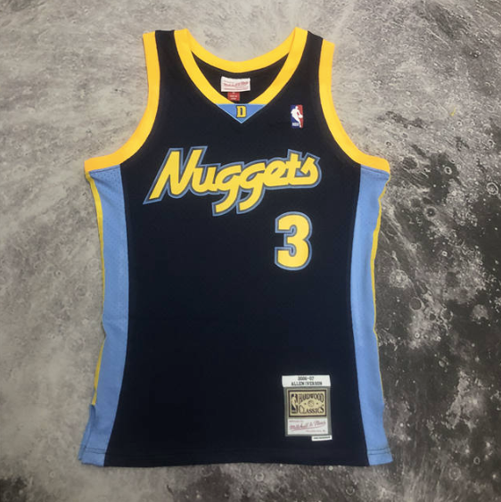 Camisa NBA Nuggets Iverson 3 - Azul