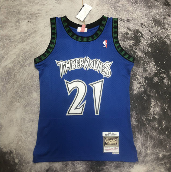 Camisa NBA Timberwolves Garnett 21 - Azul