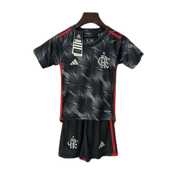 Kit Infantil Flamengo 24/25 Third Adidas - Preta