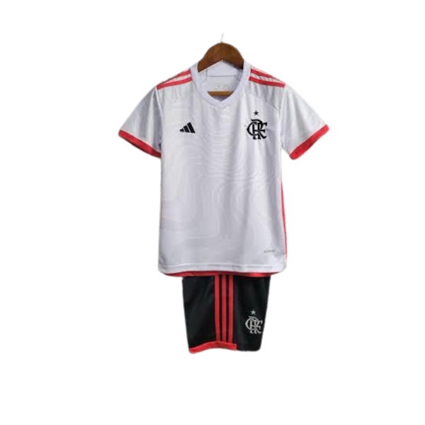 Kit Infantil Flamengo 24/25 Away Adidas - Branca