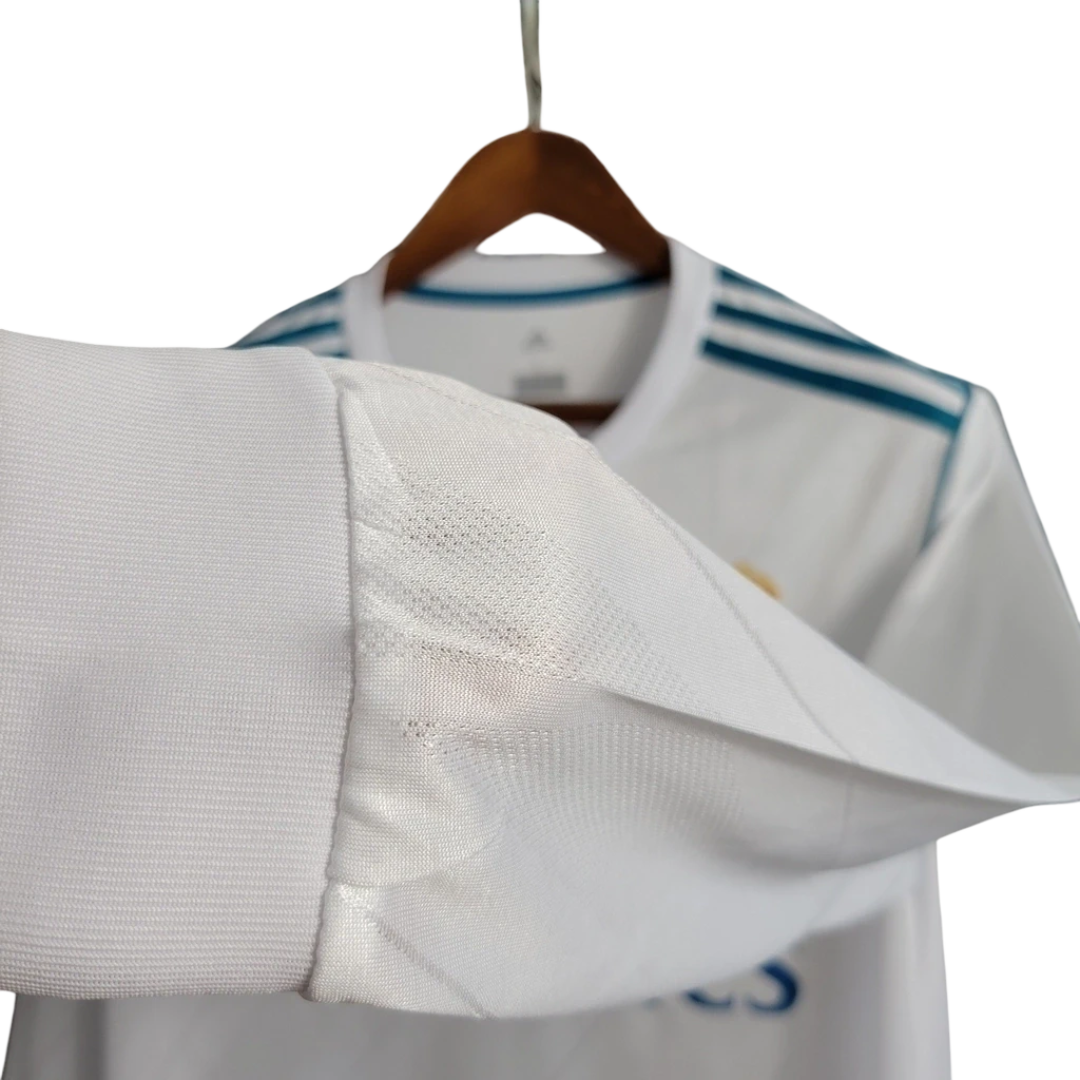 Camisa Retrô Real Madrid I Home Adidas 2017/18  Manga Longa Masculino Branco