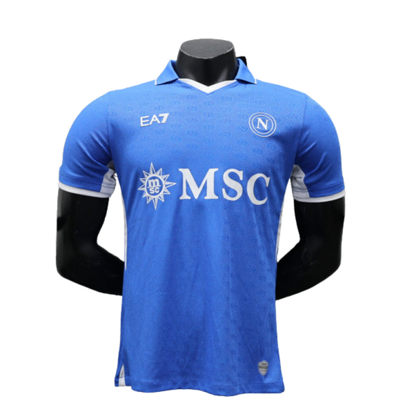 Camisa Napoli Home 2024/25 Jogador Masculino com Patch - Azul e Branca