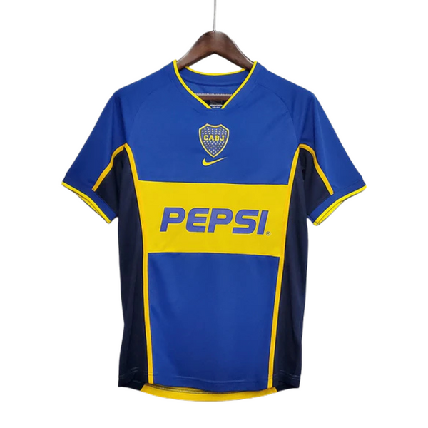 Camisa Boca Juniors Retrô 2002 Azul e Amarela - Nike