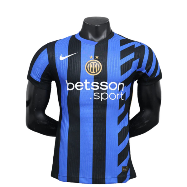 Camisa Inter de Milão Home 2024/25 Jogador Nike Masculino com Patch - Azul, Preta e Dourada
