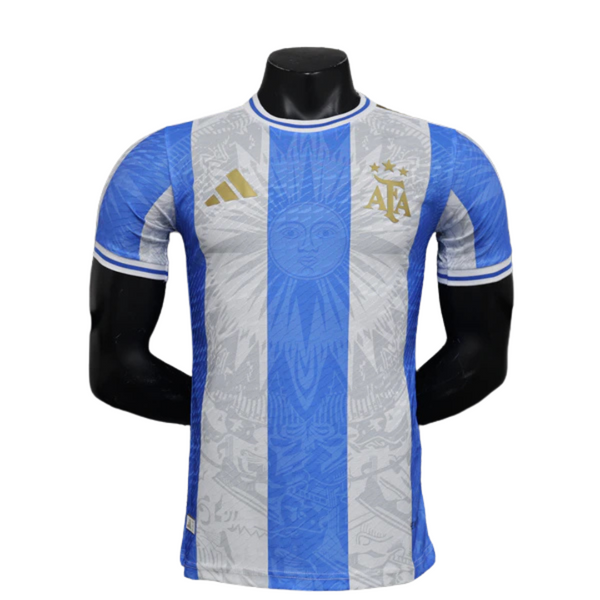 Camisa Seleção Argentina Edição Especial 2024/25 Jogador Adidas Masculino com Patch- Azul, Branca e Dourada