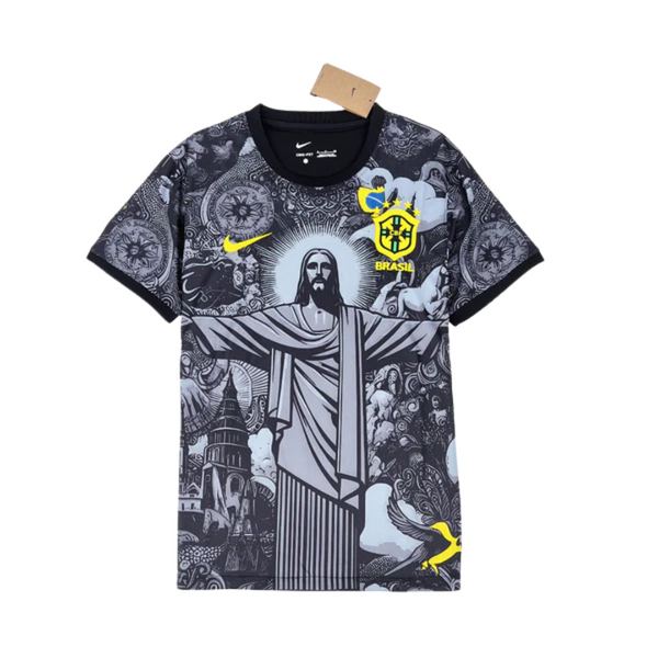 Camisa Brasil Edição Especial Cristo 24/25 s/n° Torcedor Nike Masculina - Preta e Branca
