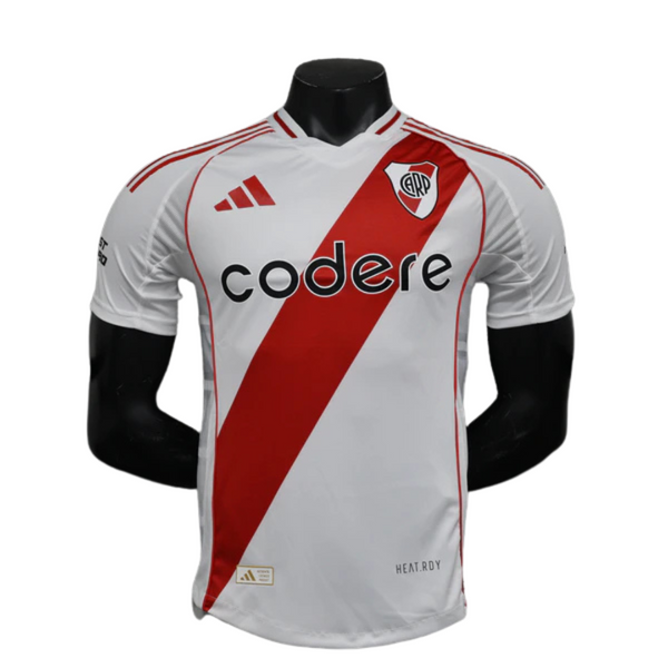 Camisa River Plate Home 2024/25 Jogador Adidas Masculino com Patch - Branca, Vermelha e Preta