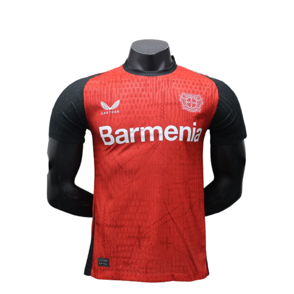 Camisa Bayer Leverkusen Home 2024/25 Jogador Castore Masculino com Patch- Vermelha, Preta e Branca