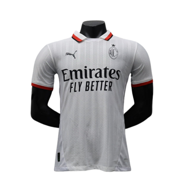 Camisa Milan Away 2024/25 Jogador Puma Masculino com Patch - Branca, Vermelha e Preta
