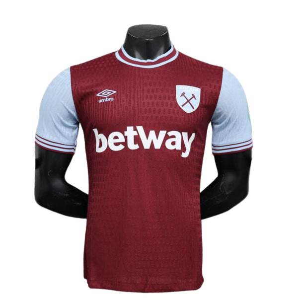 Camisa West Ham Home 2024/25 Jogador Umbro Masculino com Patch - Vinho