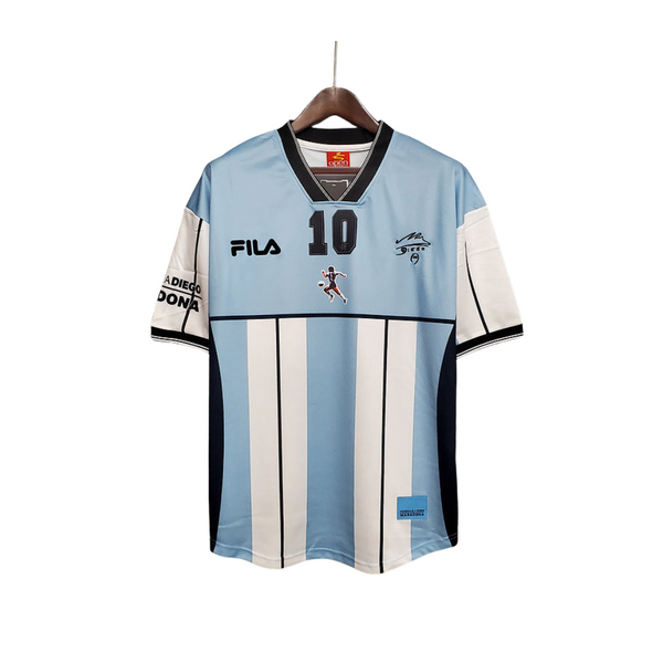 Camisa Seleção Argentina Retrô 2001 Azul e Branca- Fila