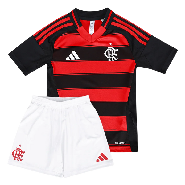 Kit Flamengo Infantil I 25/26 s/n Torcedor Adidas - Preto e Vermelho