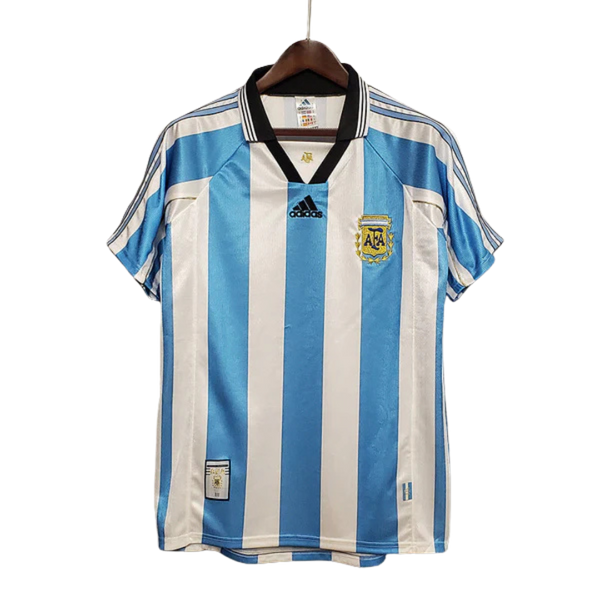 Camisa Seleção Argentina Retrô 1998 Azul e Branca - Adidas