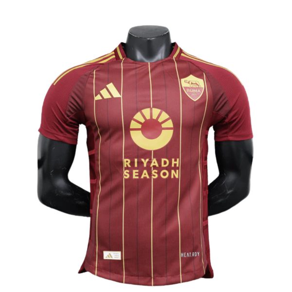 Camisa Roma Home 2024/25 Jogador Adidas Masculino com Patch - Vermelha e Amarela