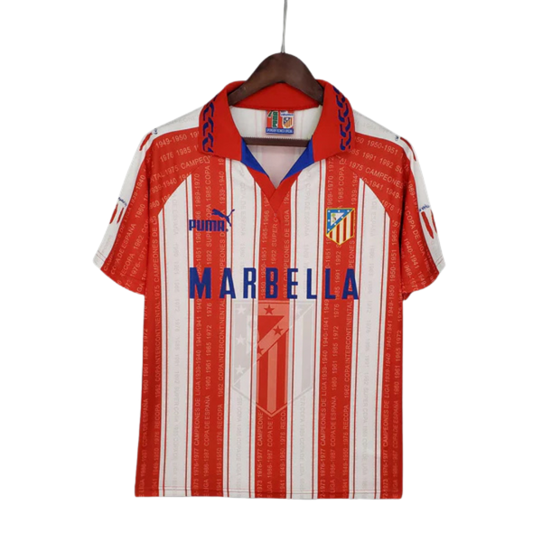 Camisa Atlético de Madrid Retrô 1995/1996 Branca e Vermelha - Puma