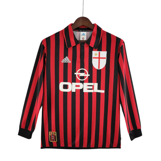 Camisa Manga Longa Milan 1999/2000 Adidas - Preto e Vermelho