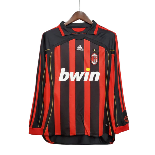 Camisa Manga Longa Milan 06/07 Adidas - Preto e Vermelho