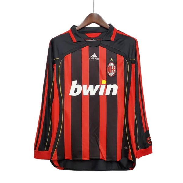 Camisa Manga Longa Milan 06/07 Adidas - Preto e Vermelho