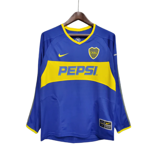 Camisa Manga Longa Boca Juniors 03/04 Nike - Azul e Amarelo
