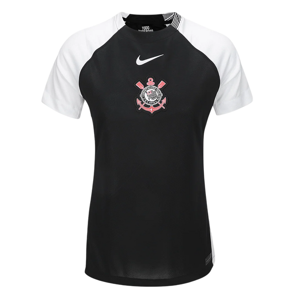 Camisa Corinthians Away 25/26 Nike Torcedor Feminina - Preto e Branco