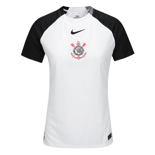 Camisa Corinthians Home 25/26 Nike Torcedor Feminina - Branco e Preto