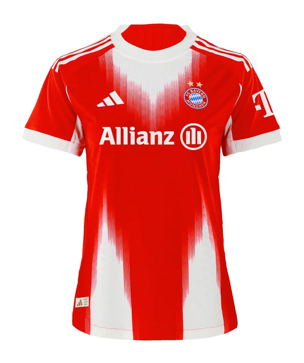 Camisa Bayern de Munich Home 25/26 Adidas Torcedor Feminina - Branca e Vermelha
