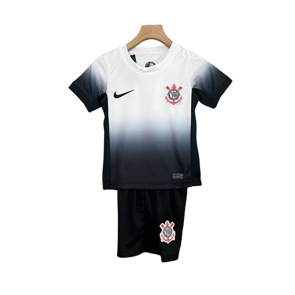 Kit Infantil Corinthians Home 24/25 - Nike - Branco e Preto