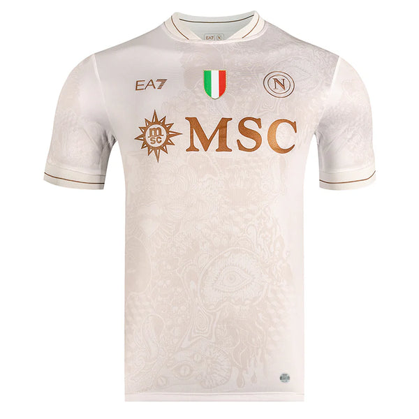 Camisa Napoli Away 25/26 - Torcedor EA7 Masculino - Begê
