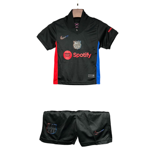 Conjunto Infantil Barcelona 24/25 Away Nike - Preto