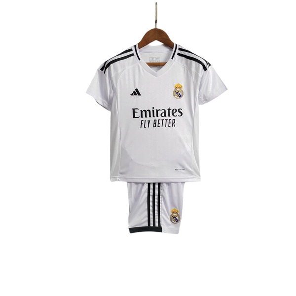 Conjunto Infantil Real Madrid 24/25 Home Adidas - Branco