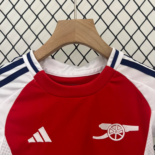 Conjunto Infantil Arsenal 24/25 Home Adidas - Branco e Vermelho