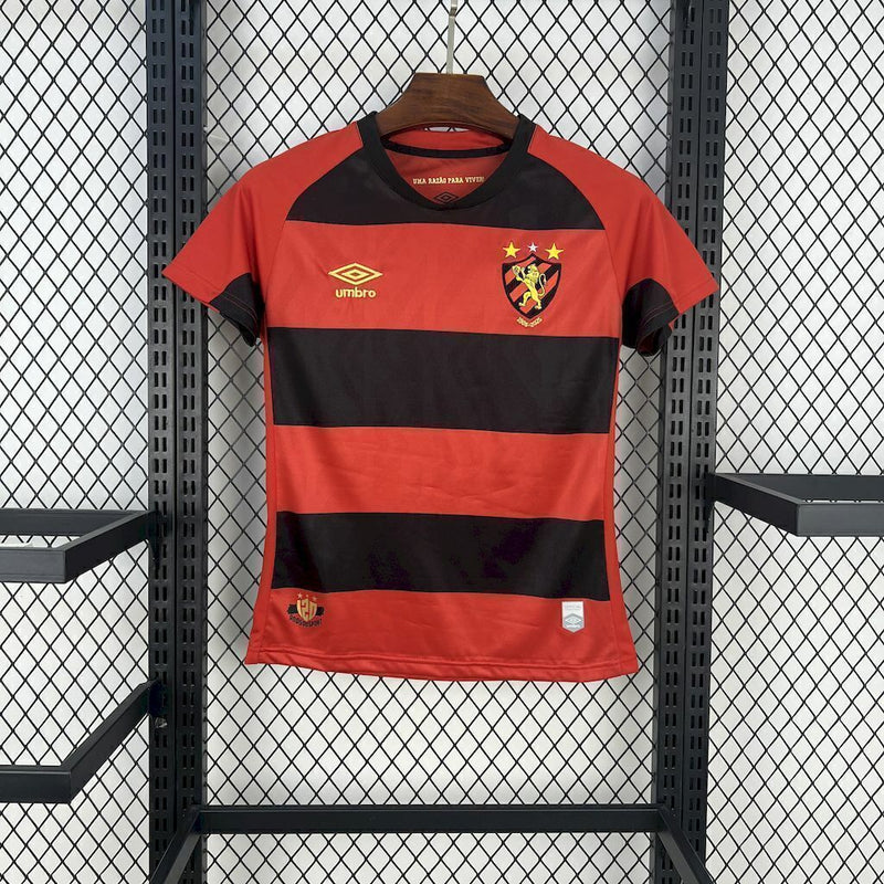 Camisa Sport Home 25/26 Umbro Torcedor Feminina - Preto e Vermelho