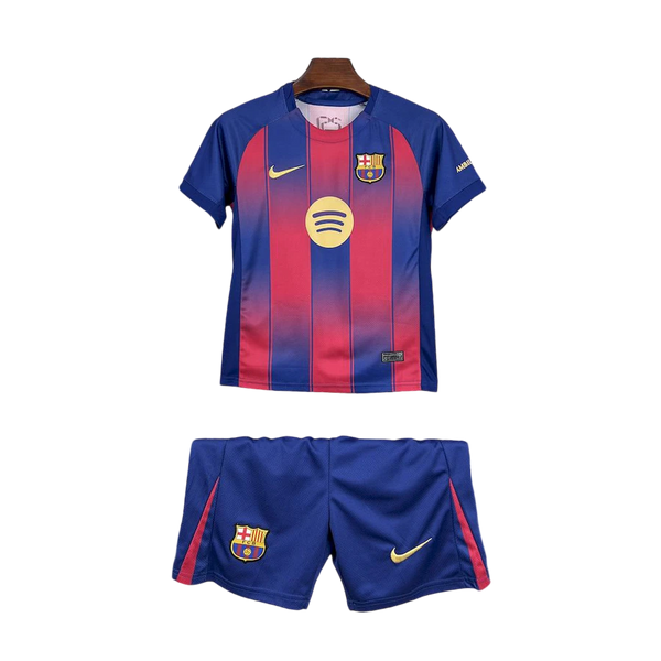 Conjunto Infantil Barcelona 25/26 Home Nike - Azul e Grená