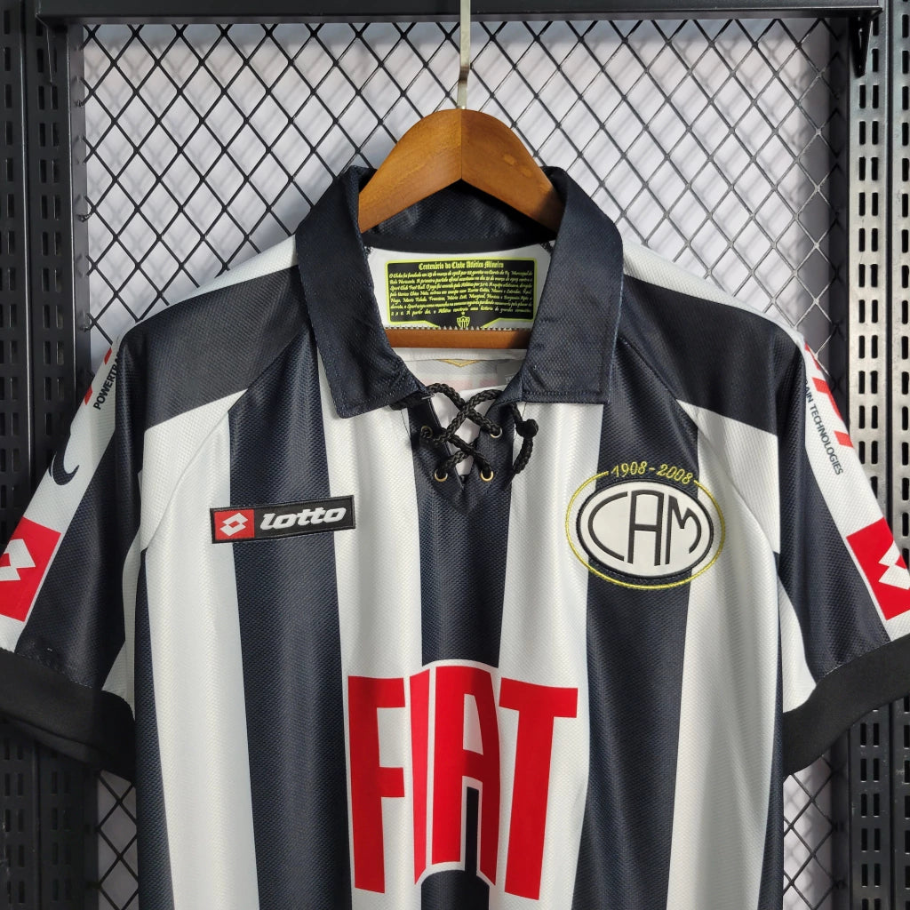 Camisa Atlético Mineiro Retrô 2008 Branco e Preto - Lotto