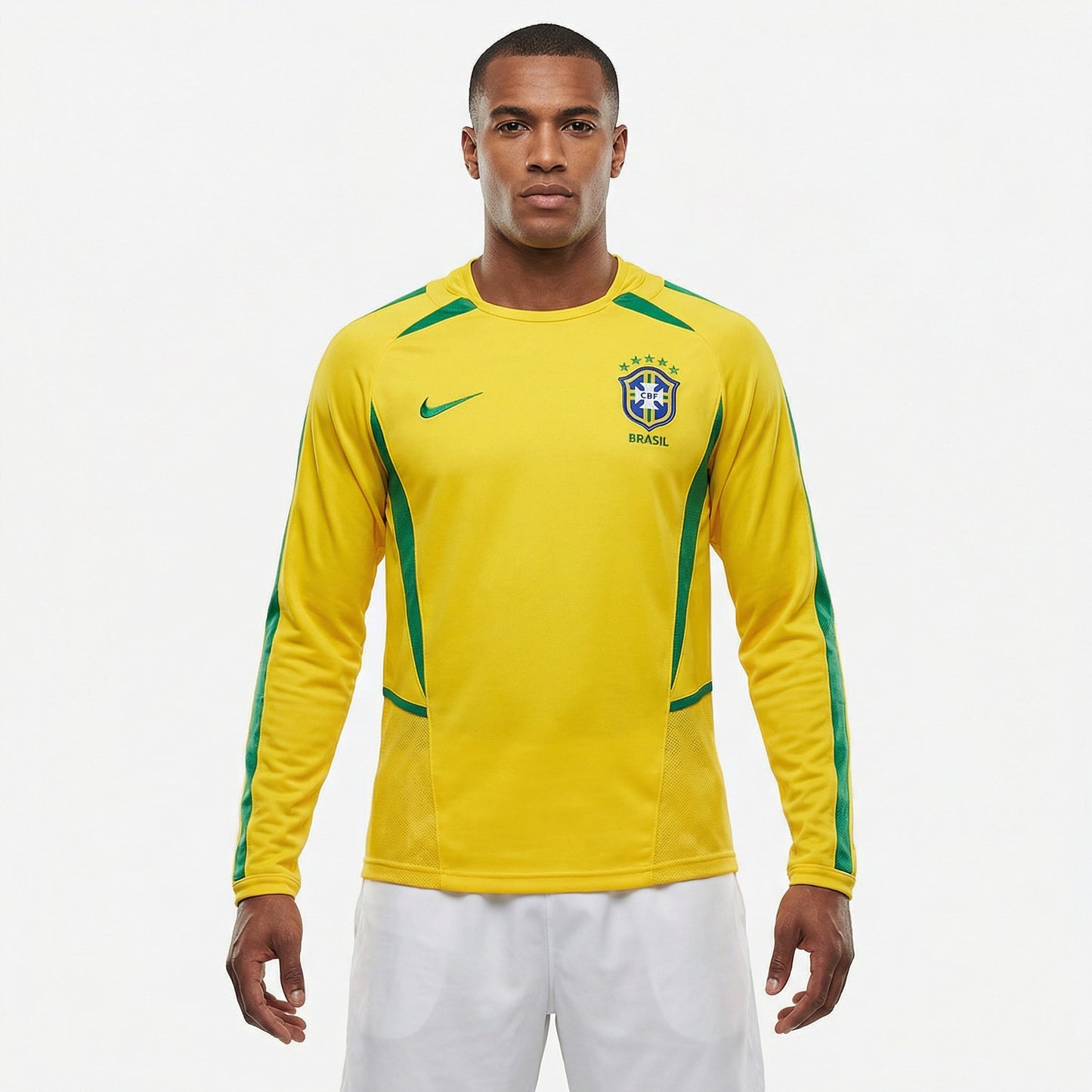 Camisa Brasil 2002 I Retrô Manga Longa Masculina