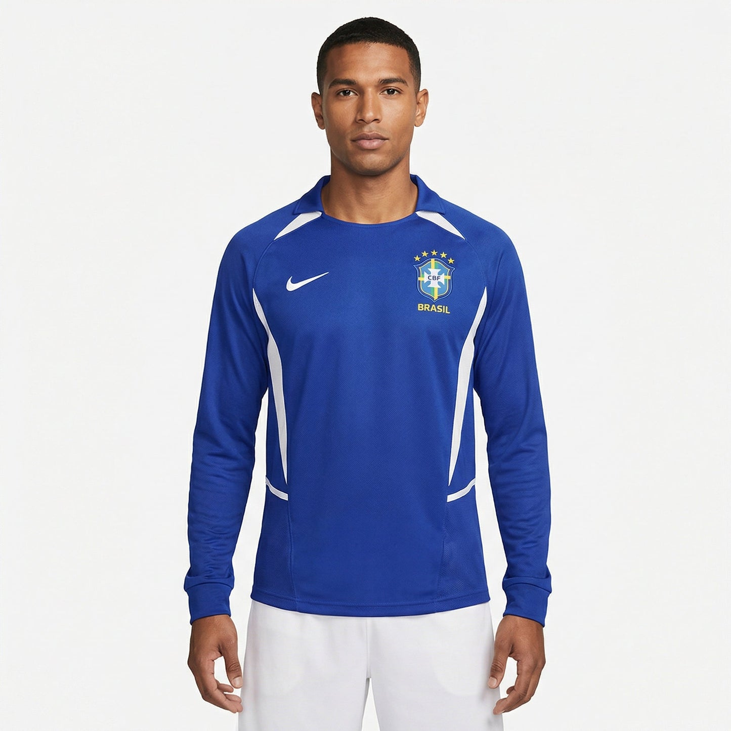 Camisa Nike Brasil Retro  2002 Manga longa Azul