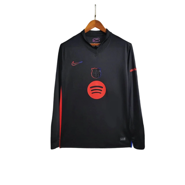 Camisa Barcelona 24/25 Home Manga Longa Nike - Preta